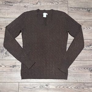 Tweeds two ply cable knit cashmere sweater size small